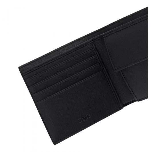 BOSS Portafoglio Uomo Con Monogramma e Logo Goffrato In Lamina Zair MN 4cc Coin 50552830 Colore Nero