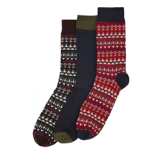 BARBOUR Set Calzini Uomo Fair Isle Marlow MGS0100OL711 Colore Multicolore Oliva