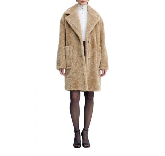BOSS Cappotto Donna In Peluche Con Colletto Regolabile C Catedy 50548583 Colore Beige