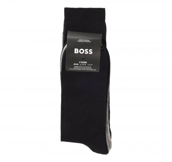BOSS Calze Ad Altezza Regolare Con Logo Confezione da 3 Paia 50547840 Nero Grigio