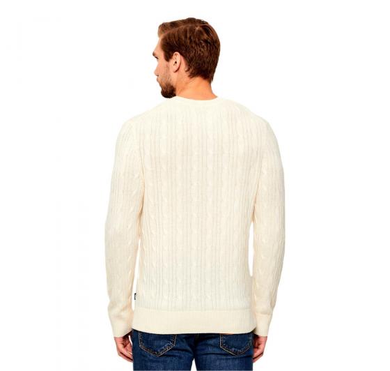 BOSS Maglione Uomo a Trecce In Lana e Cashmere H Hetico 50549975 Colore Bianco