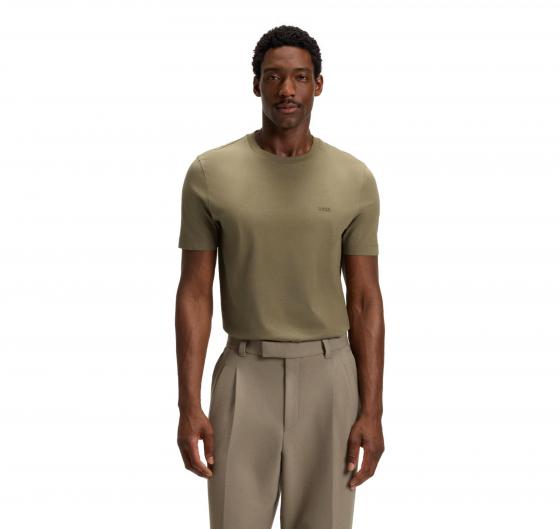 BOSS T Shirt Uomo In Jersey Di Cotone Con Logo Thompson 01 50468347 Colore Verde Oliva