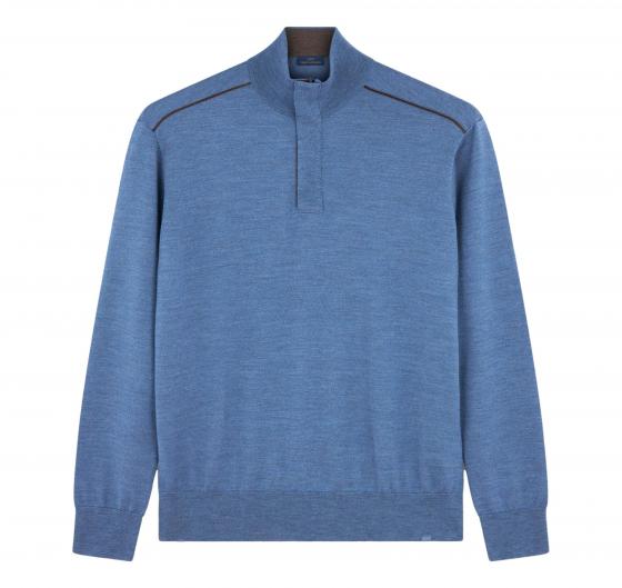 Paul Shark Maglia Uomo Mezza Zip Lana Merino Extrafine 15311103 Colore Avio