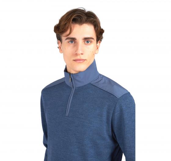 PAUL SHARK Maglia Uomo Mezza Zip In Lana Soft Cool Touch Con Dettagli In Typhoon Re 4x4 Stretch 99311021 Colore Avio