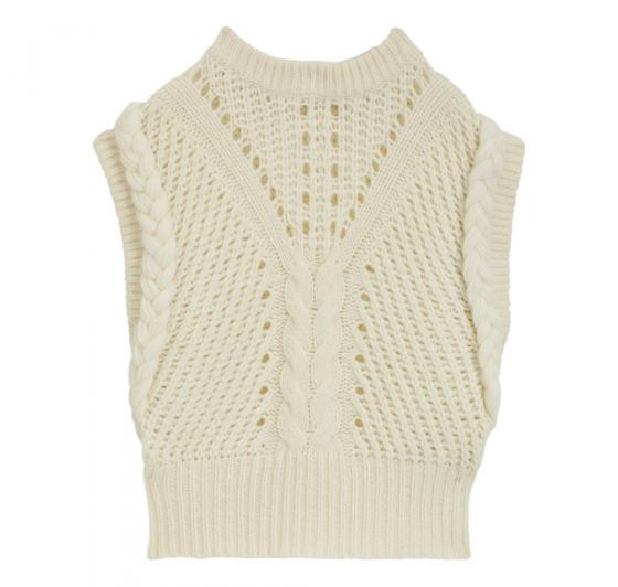 BOSS Gilet Donna In Maglia Con Lavorazione Strutturata In Filato Italiano C Fastina 50549310 Colore Avorio