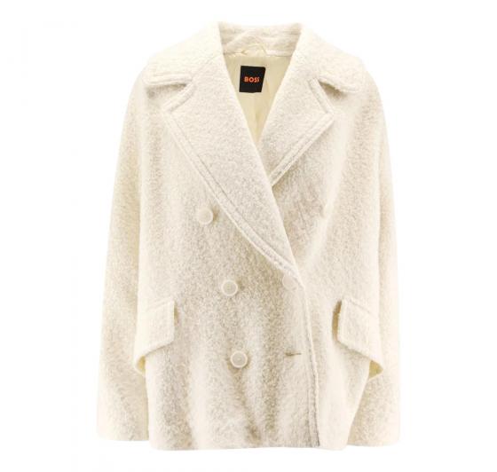 BOSS Cappotto Donna Caban Con Linea Squadrata e Lavorazione Boucle C Cabani 50548664 Colore Bianco