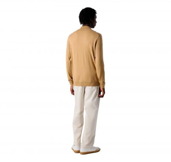 BOSS Cardigan Uomo In Lana Vergine Con Zip E Logo Ricamato Balonso L 50476347 Colore Beige Scuro
