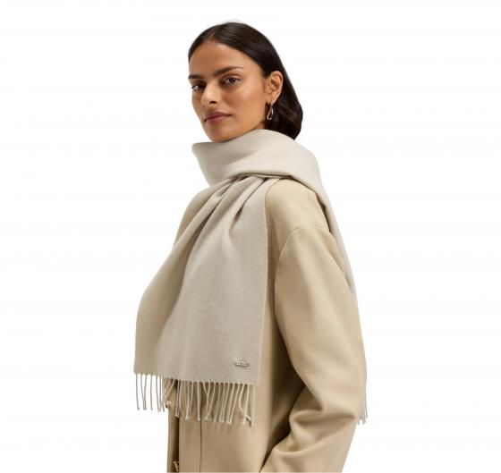 BOSS Sciarpa Donna In Lana Con Rivetto Con Logo Zesy 35 180 50517216 Colore Avorio