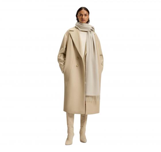 BOSS Sciarpa Donna In Lana Con Rivetto Con Logo Zesy 35 180 50517216 Colore Avorio