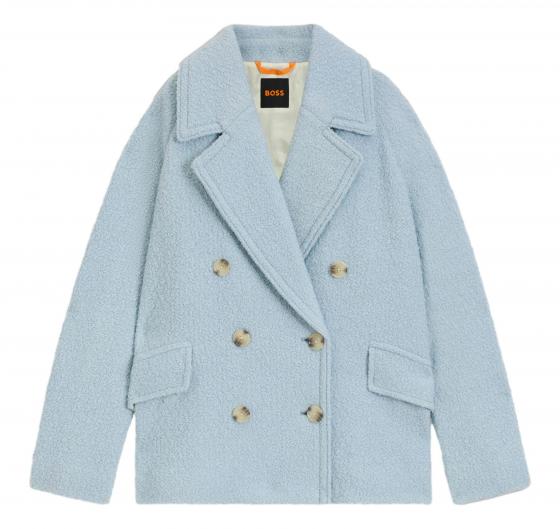 BOSS Cappotto Donna Caban Con Linea Squadrata e Lavorazione Boucle C Cabani 50548664 Colore Celeste