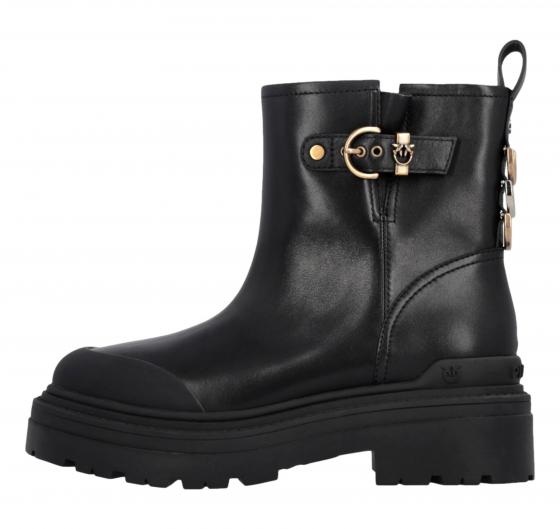 PINKO Stivaletti alla Caviglia con Zip Mia 21 Ankle Boot Donna in Pelle di Vitello Foderata In Pelliccia Sintetica SD0409P063 Co