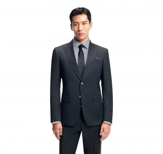 BOSS Abito Uomo Due Pezzi Slim Fit Misto Lana H-Huge 2Pcs Peak 253  50557273 Verde Petrolio