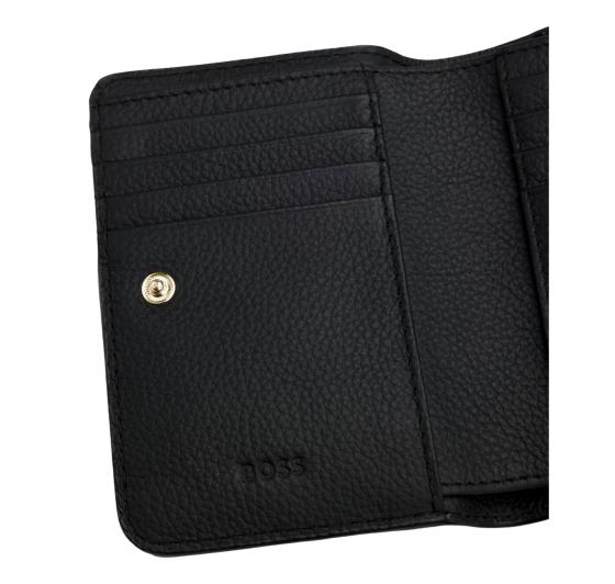BOSS Portafoglio Donna Lenah Small Wallet 50558032 Pelle Martellata Colore Nero