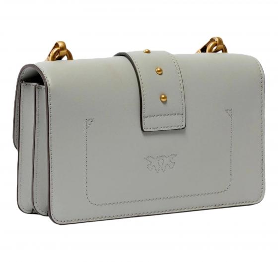 PINKO Borsa Donna a Tracolla Love One Mini In Pelle Colore Grigio Perla 105856 K32Q