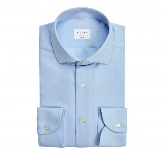XACUS Camicia Uomo Active Shirt Evolution 11460002 Classic Fit Elasticizzata Azzurro