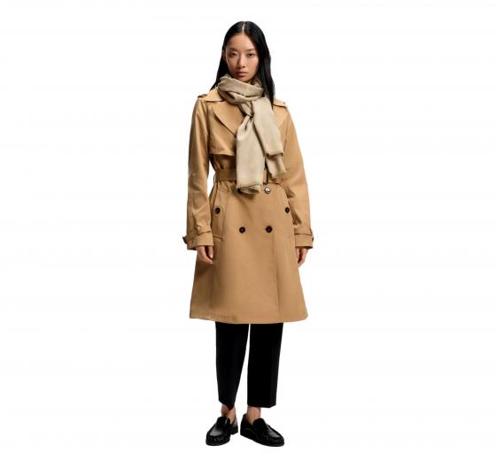 BOSS Sciarpa Donna Monyque 50555434 100×200 Lana Modal Monogram Colore Beige 275