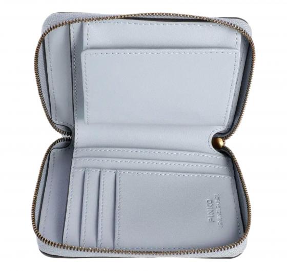 PINKO Portafoglio Donna Taylor Zip Around Vitello Seta 100249 E37Q Colore Azzurro