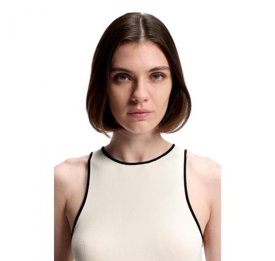 BOSS Abito Donna Con Gonna Plissettata Bicolore Falendula 50553253 Colore Avorio Nero 962