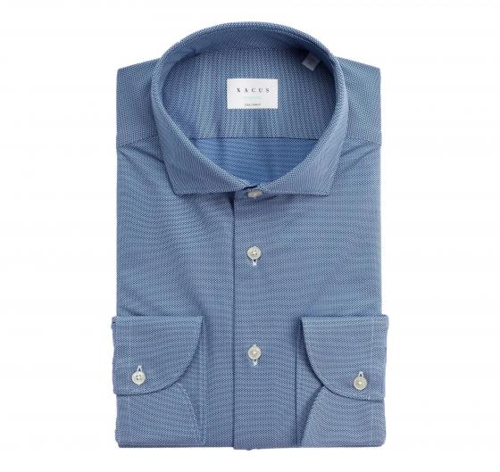 Camicia Uomo Collo Francese Piccolo Armaturata Blu Slim Fit Active EVOLUTION 11460043