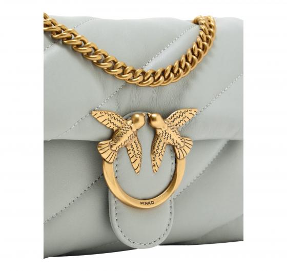 PINKO Borsa Donna Love Puff Mini Cl Sheep Nappa 100039 Grigio Perla K32Q