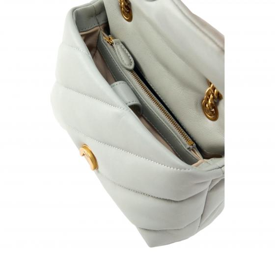 PINKO Borsa Donna Love Puff Mini Cl Sheep Nappa 100039 Grigio Perla K32Q