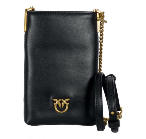 PINKO Porta Cellulare Donna In Pelle Con Catenella 106403 Colore Nero Z99Q
