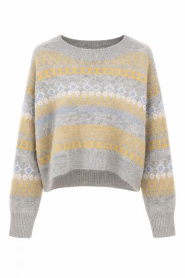 BOSS Maglione Donna Girocollo In Misto Lana C Fimosa 50525157 Colore Grigio