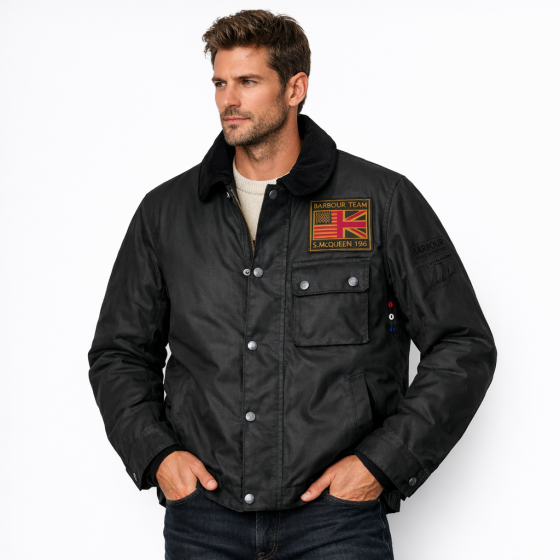 BARBOUR B.Intl Steve McQueen Workers Wax Jacket MWX1853BK51 Black