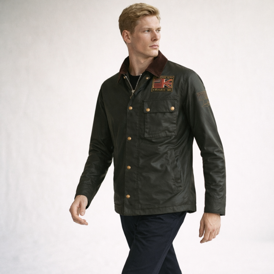 Barbour Giacca Uomo Intl Workers Wax Jacket Oliva MWX1853SG91 Cotone Cerato