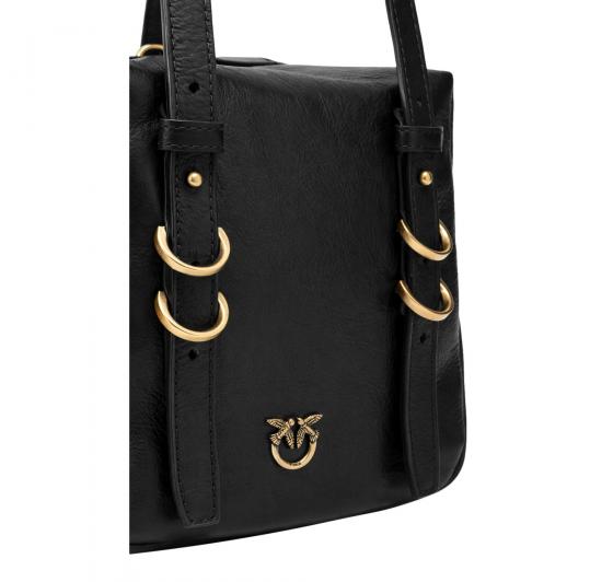 PINKO Borsa Donna Cubic Bag In Pelle Shiny 106465 Z99Q Colore Nero