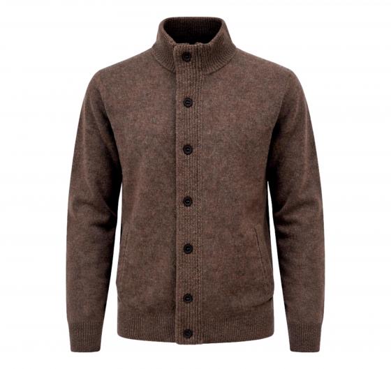 Barbour Maglione Uomo in Lana d’Agnello con Zip e Toppe Dark Stone MKN0731ST52