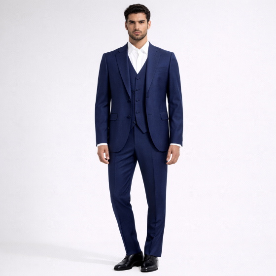 SIMBOLS Smoking Uomo Cerimonia 3 Pezzi Slim A10908S Blu