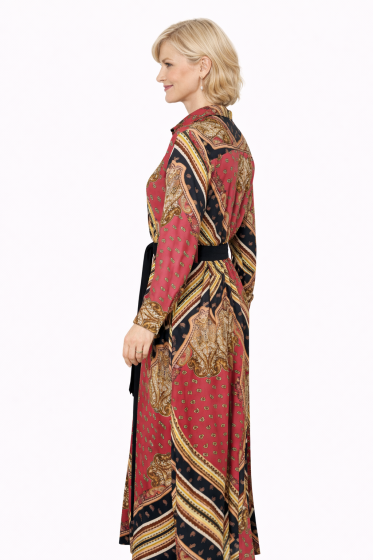 LISA KOTT Abito Donna Curvy Style Lungo Colore Fantasia 9A3104 Made in Italy