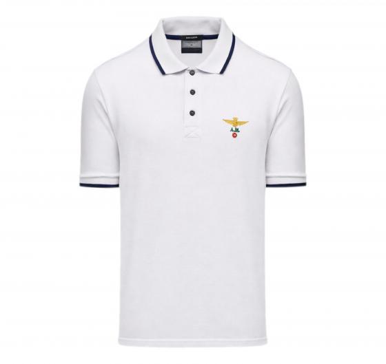 AERONAUTICA MILITARE Polo Uomo in Pique di Cotone 261PO1308UP00082 Colore Bianco