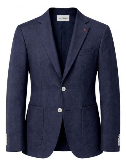 ROY ROBSON Giacca Uomo Blu Tessuto Lavorato 5092 A 401 Slim Fit