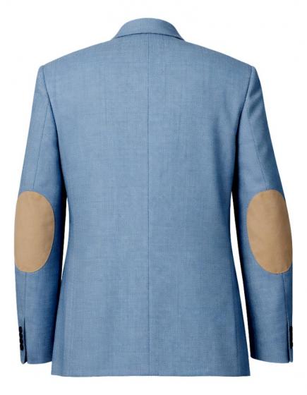 ROY ROBSON Giacca Uomo 14556 Tessuto Lavorato Toppe in Pelle scamosciata Colore Celeste