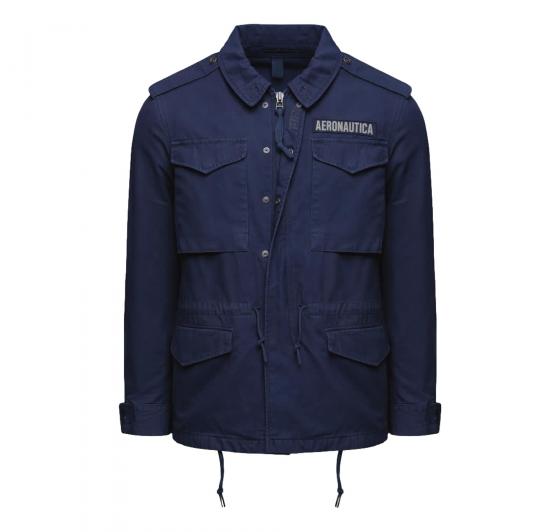 AERONAUTICA MILITARE Field Jacket Uomo In Cotone AB3044UCT04233 Colore Blu