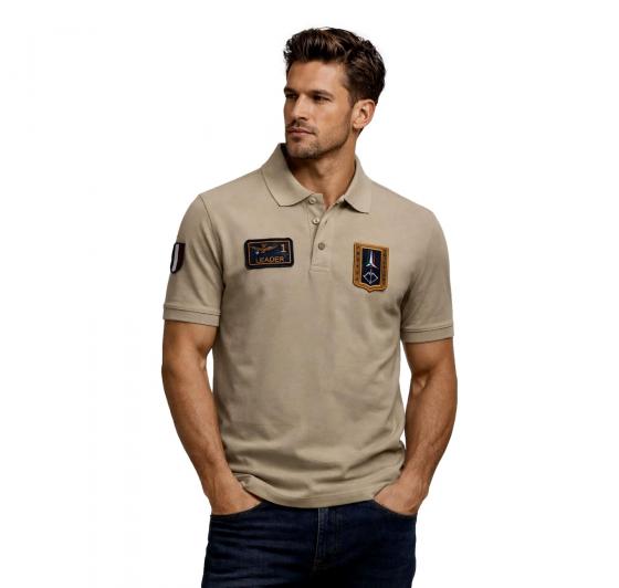 AERONAUTICA MILITARE Polo Uomo Frecce Tricolori Con Patch PO1927UP00191 Colore Beige