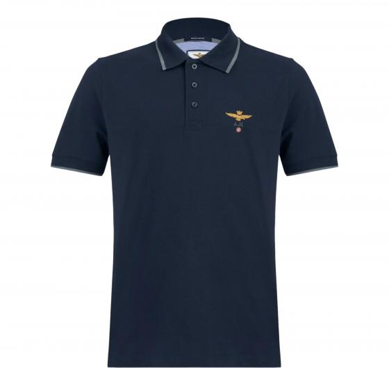 AERONAUTICA MILITARE Polo Uomo In Pique Di Cotone 261PO1308UP00082 Colore Blu