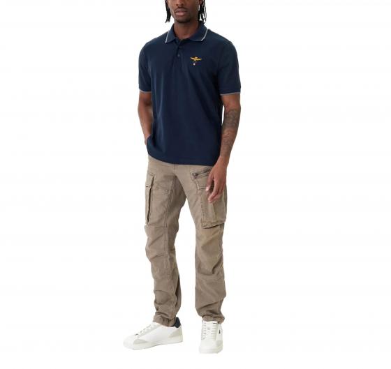 AERONAUTICA MILITARE Polo Uomo In Pique Di Cotone 261PO1308UP00082 Colore Blu