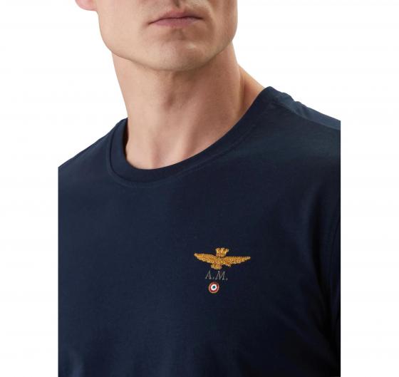 AERONAUTICA MILITARE T Shirt Uomo Girocollo Basica Manica Corta 261TS1580UJ00372 Colore Blu