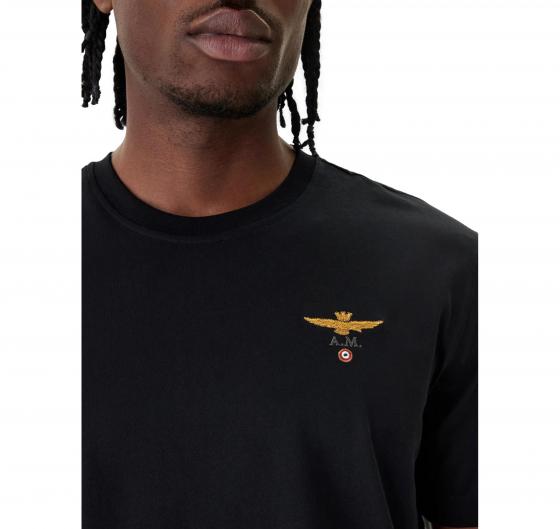 AERONAUTICA MILITARE T Shirt Uomo Girocollo Basica Manica Corta 261TS1580UJ00372 Colore Nero