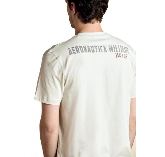 AERONAUTICA MILITARE T Shirt Uomo In Cotone Con Stampa Tornado TS2537UJ00727 Colore Bianco
