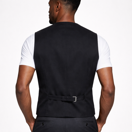 ALESSANDRO GILLES Gilet Uomo Nero Slim Fit GIL2 2356 Elegante Made in Italy