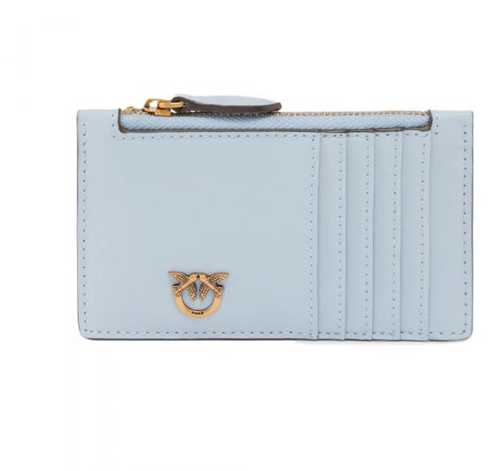 PINKO Portacarte Donna Airone Chardholder Vitello Seta 100251 E37Q Colore Azzurro