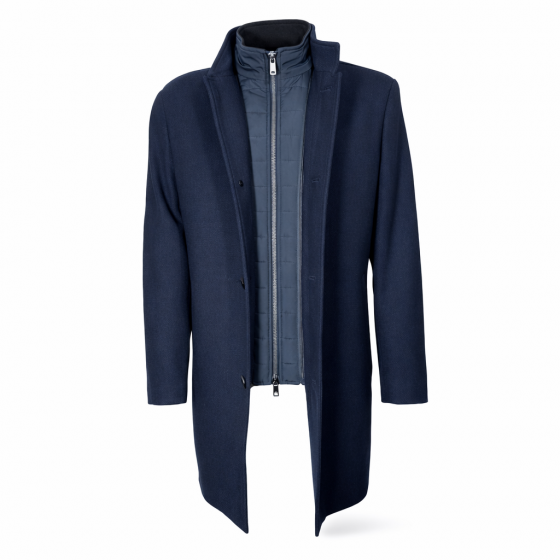 ROY ROBSON Giaccone Uomo 04094 Tessuto Lavorato Zip e Bottoni Colore Blu