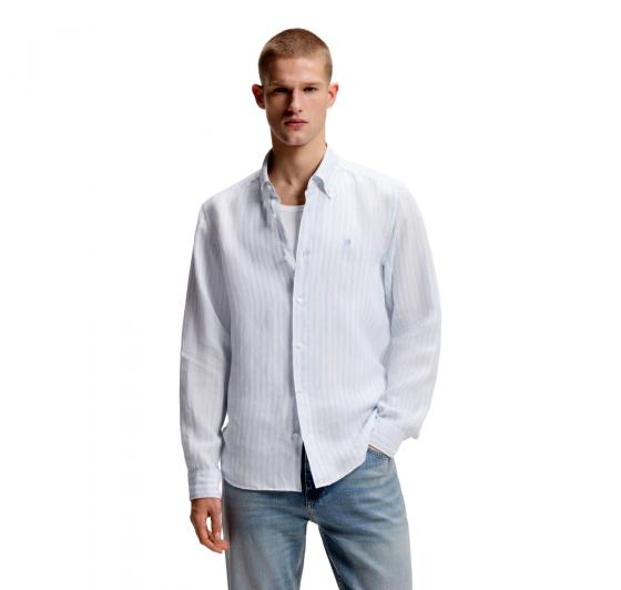 BOSS Camicia Uomo Regular Fit In Lino A Righe H LIAM BD E C1 261 50560595 Colore Righe Azzurre