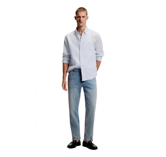 BOSS Camicia Uomo Regular Fit In Lino A Righe H LIAM BD E C1 261 50560595 Colore Righe Azzurre