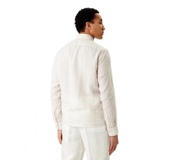 BOSS Camicia Uomo Regular Fit In Lino A Righe H LIAM BD E C1 261 50560595 Colore Righe Beige