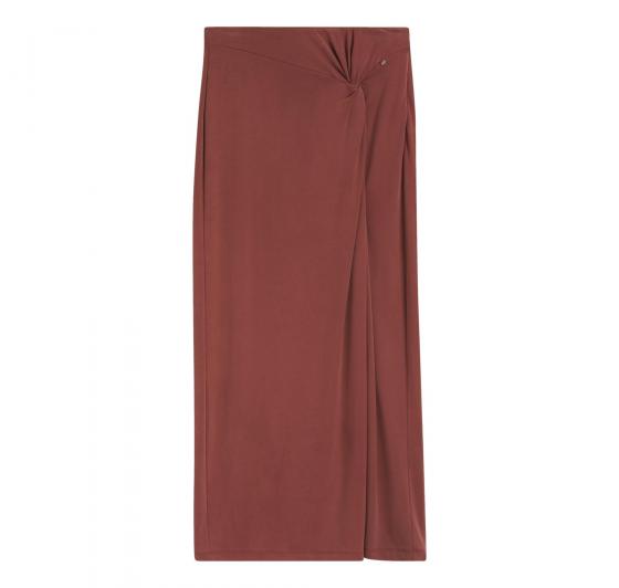 BOSS Gonna Donna Lunga In Jersey Con Dettaglio Drappeggiato Twist C Enature 50558795 Colore Rosso Mattone